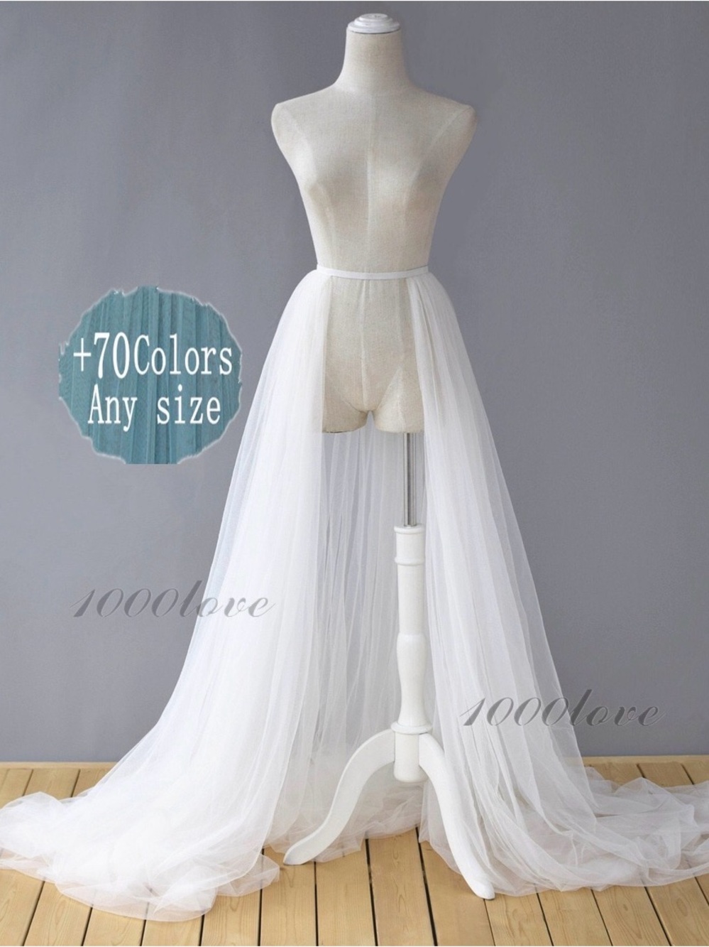 White A-Line Tulle Overlay Skirt - Elegant Sheer Maxi